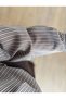 Women's Brown Striped Shirt with Scarf - 3