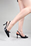 Noir Bow Detailed Heeled Shoes Black - 2