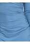 Blue Long Sleeve Bodycon Maxi Dress - 4