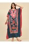 Printed Satin Kaftan Nightdress with 3/4 Sleeves