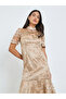 Beige All-Lace Mermaid Hem Midi Dress - 3