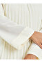 Cream Pleated Embellished Neckline Maxi Dress - 5