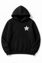 Oversize Unisex Star Printed Hooded Sweatshirt