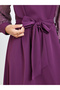 Purple Cuffed Sleeves A-Line Maxi Dress - 4