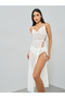 White Lace Tie-Up Detail Slip Dress - 2
