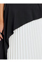 Black Color Block Pleated Maxi Dress - 4