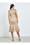 Beige All-Lace Mermaid Hem Midi Dress - 5
