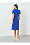 Blue Slogan Print Short Sleeve T-Shirt Dress - 5
