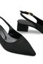 Women's Pointed Toe Open Back Heeled Shoes 001295 Matte Black - 3
