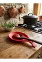 Silicone Spoon Rest - Heat Resistant Countertop Dirty-Proof Spoon Holder - Stain-Proof Red - 2
