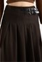 Hijab Buckle Flared Skirt 94 cm Length High Waist Pleated Long Women's Stylish Skirt - 7