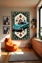 Classic Green – Anime Film Character Themed Quality Fabric, Room Decor Tapestry Wall Carpet - 4