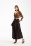 Hijab Buckle Flared Skirt 94 cm Length High Waist Pleated Long Women's Stylish Skirt - 3
