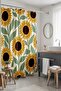 Bathroom Curtain, Sunflower Patterned Shower Curtain, Bathtub Curtain 175X200Cm - 2