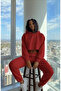 Women's Crop Oversize Hooded Sweatshirt - K17 3020 - 3