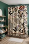 Bathroom Curtain, Ethnic Forest Pattern Shower Curtain, Bathtub Curtain 175X200Cm