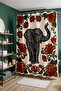 Bathroom Curtain, Ethnic Elephant Patterned Shower Curtain, Bathtub Curtain 175X200Cm