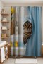 Bathroom Curtain, Sweet Cat Pattern Shower Curtain with Towels, Bathtub Curtain 175X200Cm - 3