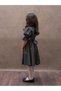Girl's Black Polka Dot Belted Poplin Flared Dress - 2