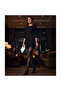Black Lace Textured Thin Fishnet Pantyhose – Elegant Floral Patterned Black Pantyhose - 3