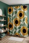 Bathroom Curtain, Sunflower Patterned Shower Curtain, Bathtub Curtain 175X200Cm