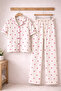 Sweet Heart White Gofre Women's Pajama Set - 2