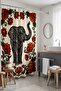Bathroom Curtain, Ethnic Elephant Patterned Shower Curtain, Bathtub Curtain 175X200Cm - 2
