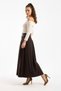 Women's Buckle Detailed Pleated Modest Skirt - 3