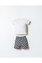 Baby Boy Shorts T-Shirt Set 100% Cotton Single Jersey Top Interlock Shorts Striped Navy Blue White Summer Bottom Top Set - 4