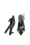 Women's Black Satin Mid Heel Stiletto with Bow New Season Hk1092 - 8