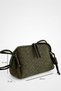 Suede Valeria Khaki Knitted Textured Crossbody and Shoulder Bag - 3