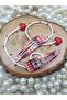 Red Buckle/Heart-Shaped Beaded Snap Buckle/Hair Bead/Gift - 2