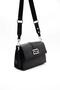 Black - Black Plain Women's Crossbody Bag Sp1009 - 4