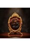 Handmade Two-Wolf Amber Painting – Natural Amber Artwork with Decorative Frame