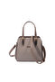 Dark Beige - Latte Plain Women's Handbag Sp1136 - 5