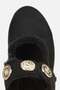 Women's Black Fur Buckle Mary Jane Ballerinas - 5