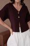 Heart Button Detailed Short Sleeve Knitwear Cardigan Ss26Hi0002 - 5