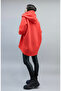 Women's Oversize Hooded Asymmetrical Cut Sweatshirt – Soft Fabric, Comfortable Fit K25 3020 - 3