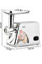 Electric Meat Grinder, White, with Multiple Grinding Plates Sausage Stuffer Maker, | Flare Gadgets - 2