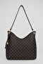 Women's Monogram Brown Charm Detailed Zipper Closure Hand and Shoulder Bag Toli