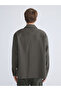 Khaki Comfortable Fit Long Sleeve Velvet Men's Shirt Jacket - 8