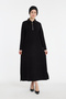 Zippered Collar Relaxed Fit Burgundy Long Dress - 6