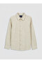 Khaki Striped Linen Blend Boys' Shirt
