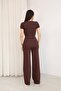Premium Modal Fabric Cropped Set – High-Waist Wide-Leg Trousers Two-Piece Set - 7