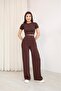 Premium Modal Fabric Cropped Set – High-Waist Wide-Leg Trousers Two-Piece Set - 5