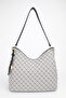 Women's Monogram Gray Charm Detailed Zipper Closure Hand and Shoulder Bag Toli