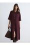 Özmarka New Season Gathered Crepe Shirt Dress - 4