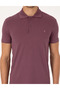 Purple Slim Fit 100% Cotton Non-Curling Buttoned Polo Collar Basic T-Shirt 50325323-Vr038 - 6
