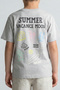Boy's Printed Pattern T-Shirt - Striped Shorts Set - 3