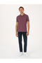 Purple Slim Fit 100% Cotton Non-Curling Buttoned Polo Collar Basic T-Shirt 50325323-Vr038 - 4